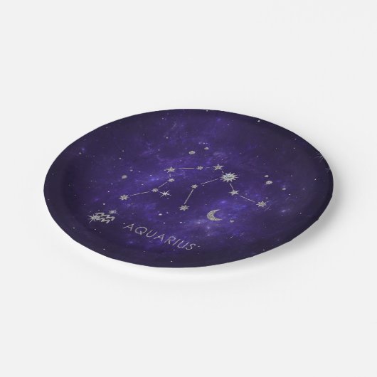 〔占星術の〕十二宮図パープルアクエリアス |占星術占星術 ペーパープレート (アングル)