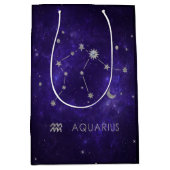 〔占星術の〕十二宮図パープルアクエリアス |占星術占星術 ミディアムペーパーバッグ (正面)