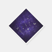 〔占星術の〕十二宮図パープルジェミニ |宇宙占星術占星術 スタンダードカクテルナプキン (角)