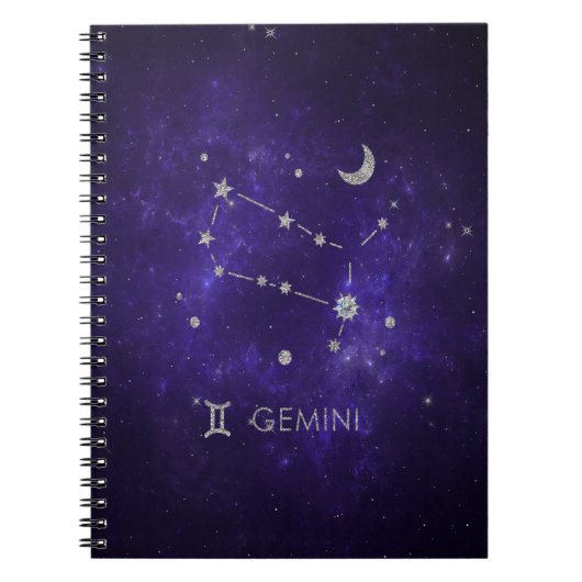 〔占星術の〕十二宮図パープルジェミニ |宇宙占星術占星術 ノートブック (正面)