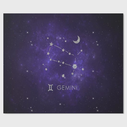 〔占星術の〕十二宮図パープルジェミニ |宇宙占星術占星術 ラッピングペーパー (フラット)