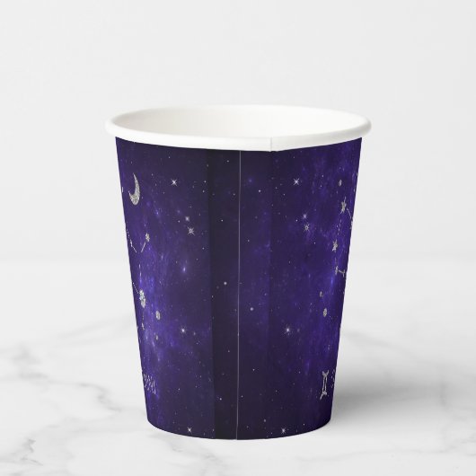 〔占星術の〕十二宮図パープルジェミニ |宇宙占星術占星術 紙コップ (右)