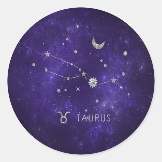 〔占星術の〕十二宮図パープルタウロス |宇宙占星術占星術 ラウンドシール (正面)