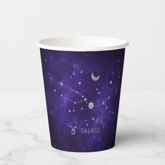 〔占星術の〕十二宮図パープルタウロス |宇宙占星術占星術 紙コップ (裏面)
