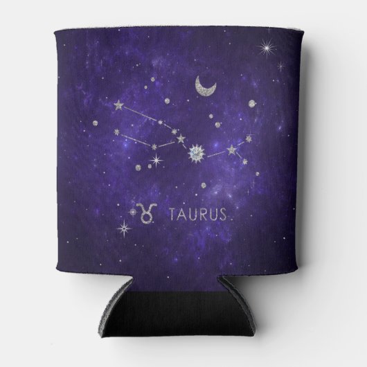 〔占星術の〕十二宮図パープルタウロス |宇宙占星術占星術 缶クーラー (正面)