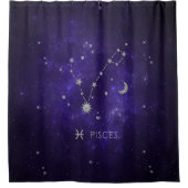〔占星術の〕十二宮図パープルピセス |宇宙占星術占星術 シャワーカーテン (正面)