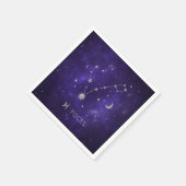 〔占星術の〕十二宮図パープルピセス |宇宙占星術占星術 スタンダードカクテルナプキン (角)