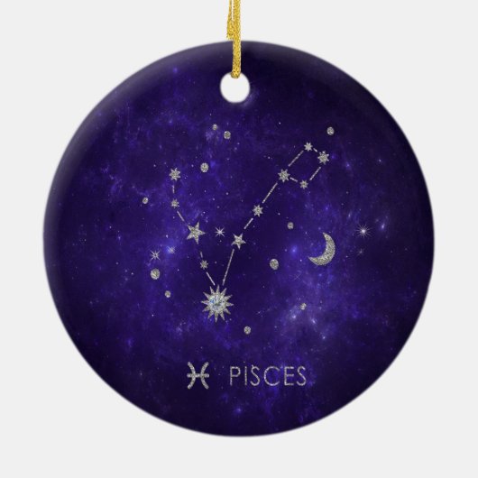 〔占星術の〕十二宮図パープルピセス |宇宙占星術占星術 セラミックオーナメント (裏面)