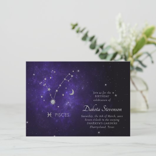 〔占星術の〕十二宮図パープルピセス |宇宙占星術占星術 招待状 (スタンド正面)