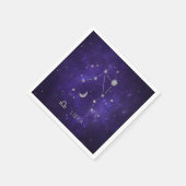 〔占星術の〕十二宮図パープルリブラ |宇宙占星術占星術 スタンダードカクテルナプキン (角)