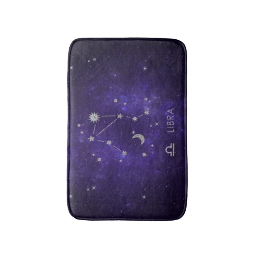 〔占星術の〕十二宮図パープルリブラ |宇宙占星術占星術 バスマット (正面縦)