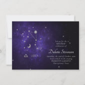 〔占星術の〕十二宮図パープルリブラ |宇宙占星術占星術 招待状 (正面)