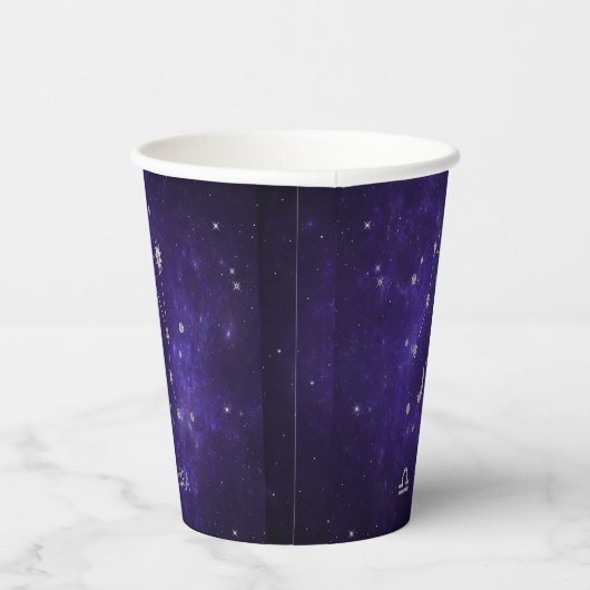 〔占星術の〕十二宮図パープルリブラ |宇宙占星術占星術 紙コップ (右)