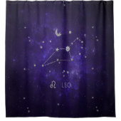 〔占星術の〕十二宮図パープルレオ |宇宙占星術占星術 シャワーカーテン (正面)