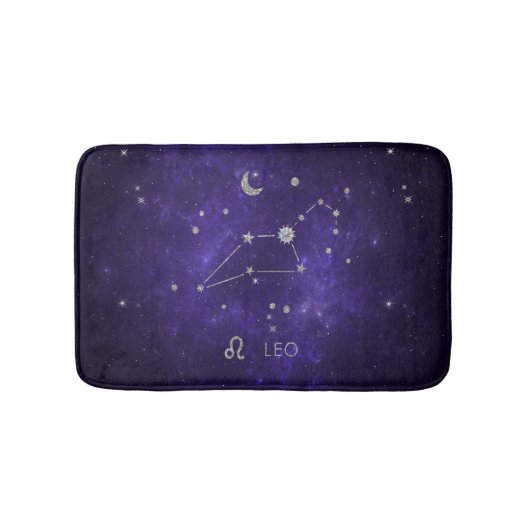 〔占星術の〕十二宮図パープルレオ |宇宙占星術占星術 バスマット (正面)