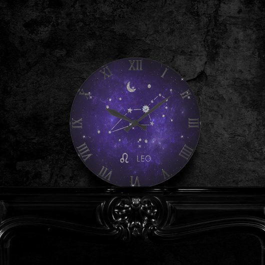 〔占星術の〕十二宮図パープルレオ |宇宙占星術占星術 ラウンド壁時計