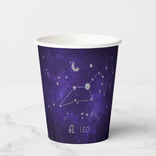 〔占星術の〕十二宮図パープルレオ |宇宙占星術占星術 紙コップ (裏面)