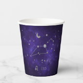 〔占星術の〕十二宮図パープルレオ |宇宙占星術占星術 紙コップ (正面)