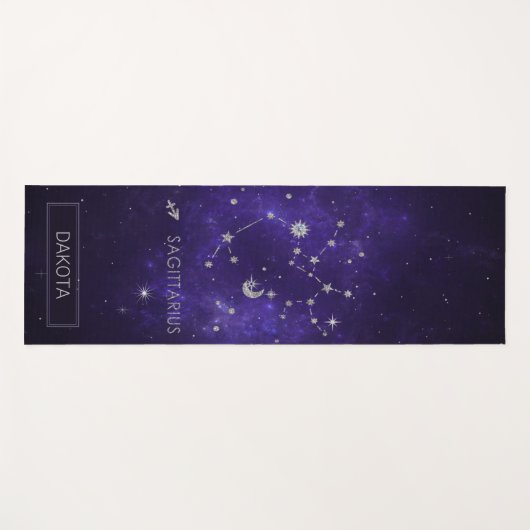 〔占星術の〕十二宮図パープル射手座 |占星術占星術 ヨガマット (正面(横))