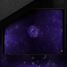 〔占星術の〕十二宮図パープル射手座 |占星術占星術 ラウンドシール