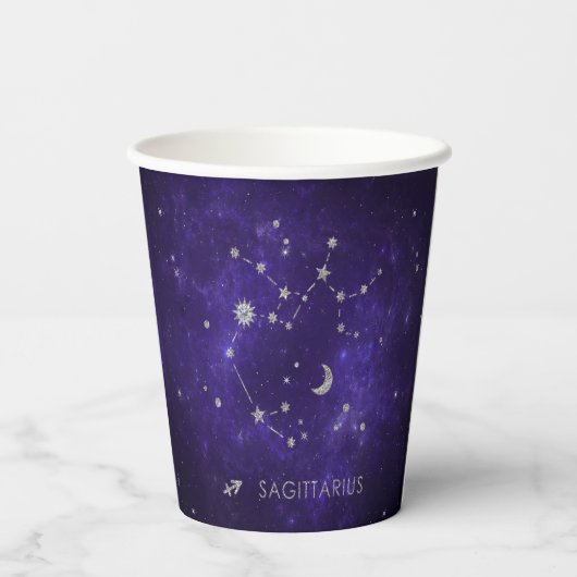 〔占星術の〕十二宮図パープル射手座 |占星術占星術 紙コップ (裏面)