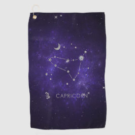 〔占星術の〕十二宮図パープル山羊座 |占星術占星術 ゴルフタオル