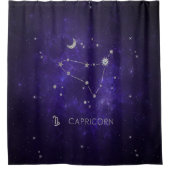 〔占星術の〕十二宮図パープル山羊座 |占星術占星術 シャワーカーテン (正面)