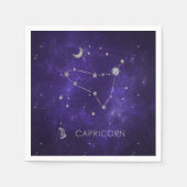 〔占星術の〕十二宮図パープル山羊座 |占星術占星術 スタンダードカクテルナプキン (正面)