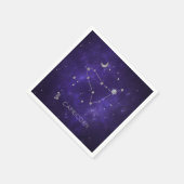 〔占星術の〕十二宮図パープル山羊座 |占星術占星術 スタンダードカクテルナプキン (角)