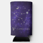 〔占星術の〕十二宮図パープル山羊座 |占星術占星術 スリム缶クーラー (裏面)
