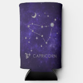 〔占星術の〕十二宮図パープル山羊座 |占星術占星術 スリム缶クーラー (正面)