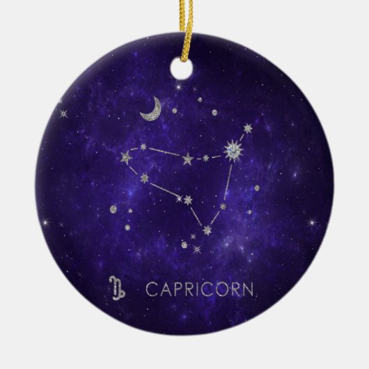 〔占星術の〕十二宮図パープル山羊座 |占星術占星術 セラミックオーナメント (正面)