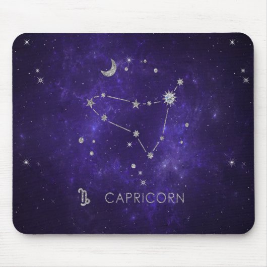 〔占星術の〕十二宮図パープル山羊座 |占星術占星術 マウスパッド (正面)