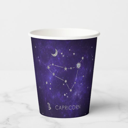 〔占星術の〕十二宮図パープル山羊座 |占星術占星術 紙コップ (裏面)