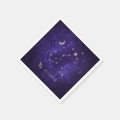 〔占星術の〕十二宮図パープル蠍座 |宇宙占星術占星術 スタンダードカクテルナプキン (角)