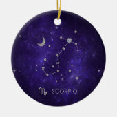 〔占星術の〕十二宮図パープル蠍座 |宇宙占星術占星術 セラミックオーナメント (正面)