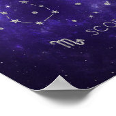 〔占星術の〕十二宮図パープル蠍座 |宇宙占星術占星術 ポスター (角)