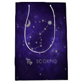 〔占星術の〕十二宮図パープル蠍座 |宇宙占星術占星術 ミディアムペーパーバッグ (正面)