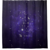 〔占星術の〕十二宮図パープル《星座》乙女座 |宇宙占星術占星術 シャワーカーテン (正面)