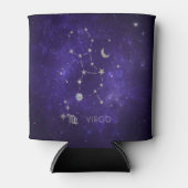 〔占星術の〕十二宮図パープル《星座》乙女座 |宇宙占星術占星術 缶クーラー (正面)