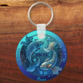 〔占星術の〕十二宮図ピカスタマイズス名、日付 キーホルダー (正面)