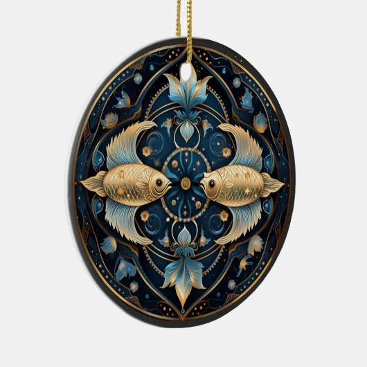 〔占星術の〕十二宮図ピスパーソナライズされた星占オーナメント セラミックオーナメント (右)