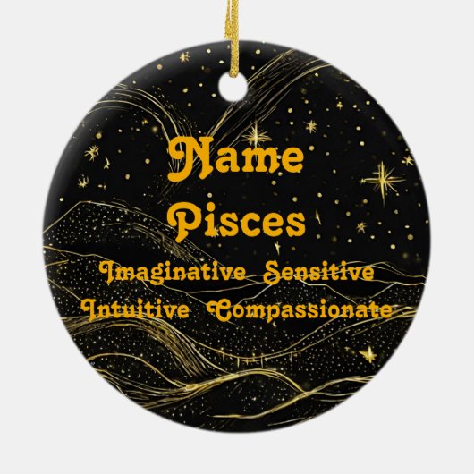 〔占星術の〕十二宮図ピスパーソナライズされた星占オーナメント セラミックオーナメント (裏面)