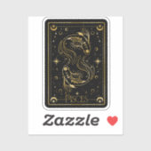 〔占星術の〕十二宮図ピッセスブラック&金ゴールドダイカットビニールシール シール (シート)