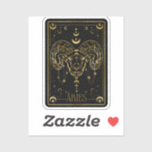 〔占星術の〕十二宮図ブラック&金ゴールドアリー占星術のステッカー シール (シート)