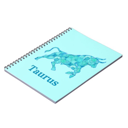 〔占星術の〕十二宮図ブルーシェードのタウロスのサイン ノートブック (左側)