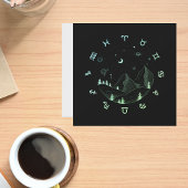 〔占星術の〕十二宮図ホイールマウンテンランドスケープスクエアグリーティング カード