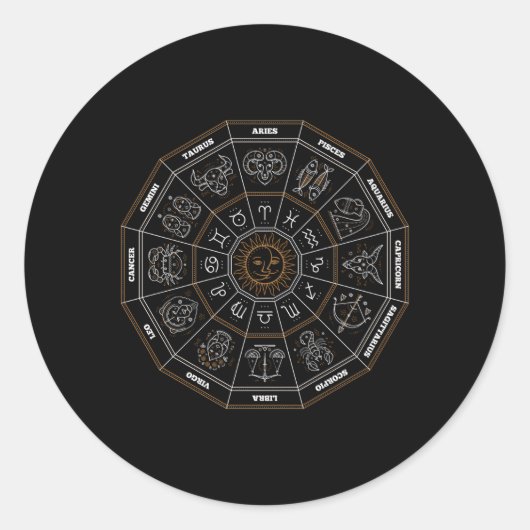 〔占星術の〕十二宮図ホイール占星術星占い科学12 Horosc ラウンドシール (正面)