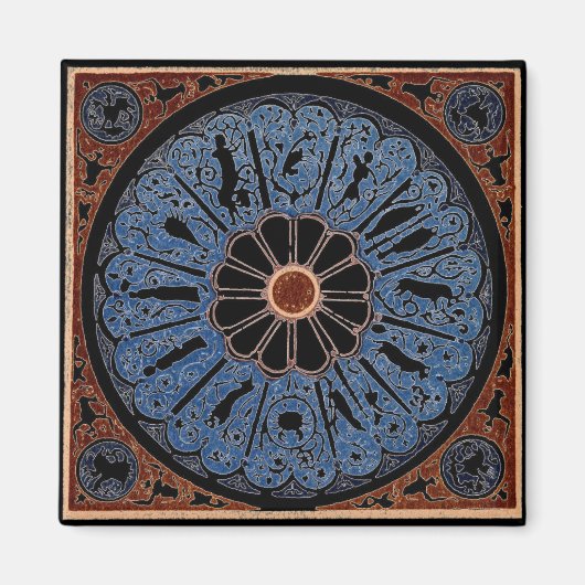 〔占星術の〕十二宮図ホイール磁石 マグネット (正面)