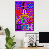 〔占星術の〕十二宮図ポスター ポスター (ホームオフィス)